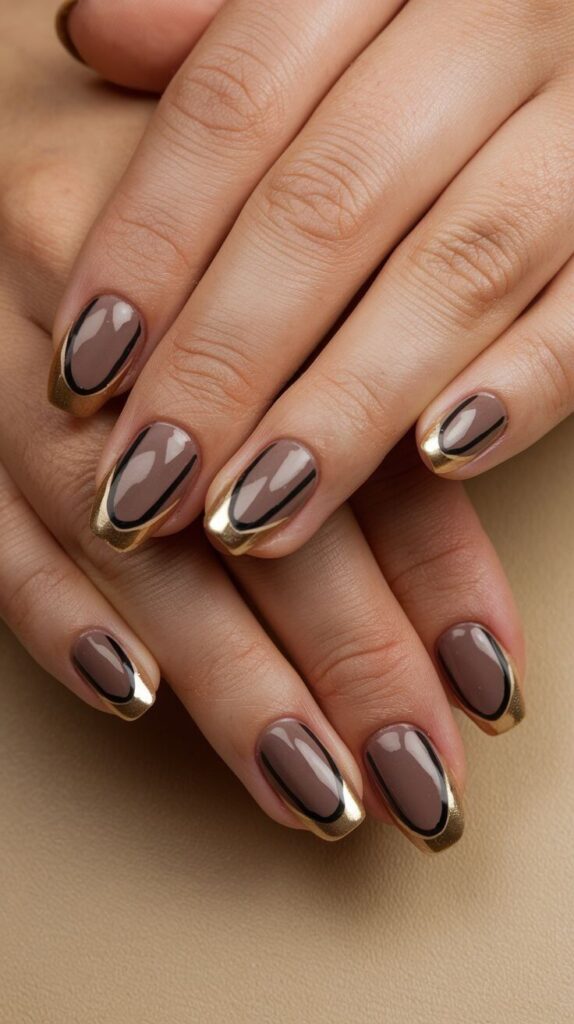 Glossy Chocolate Brown Nails