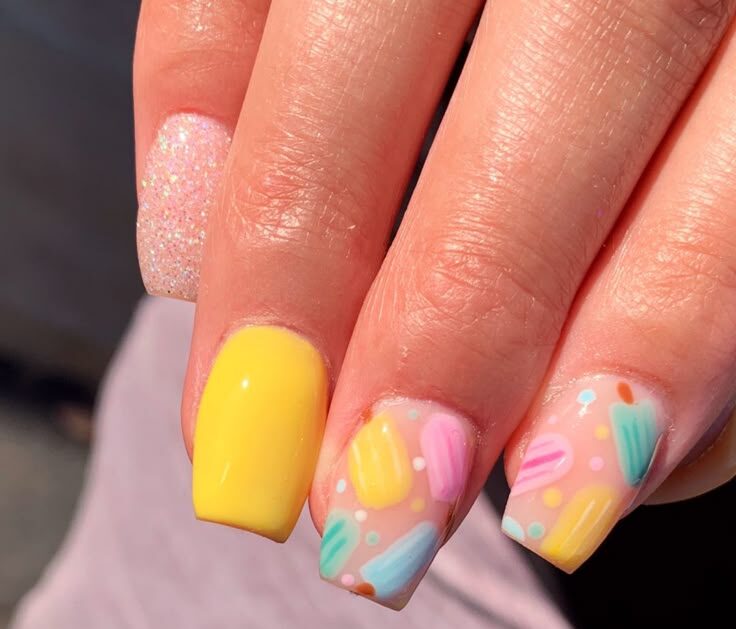 Popsicle Pastel Nails