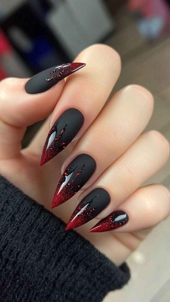 Gloss and Glitter Combo Nails