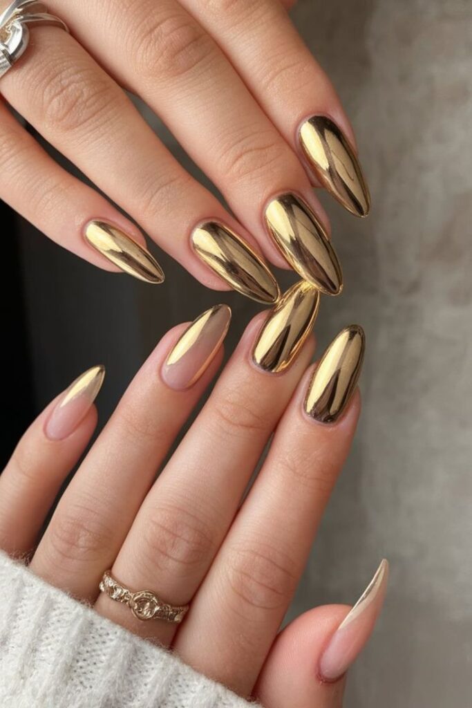 Gold Chrome Nails