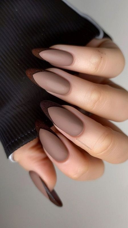 Short Matte Brown Nails