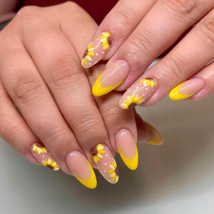 Sunflower Burst Nails