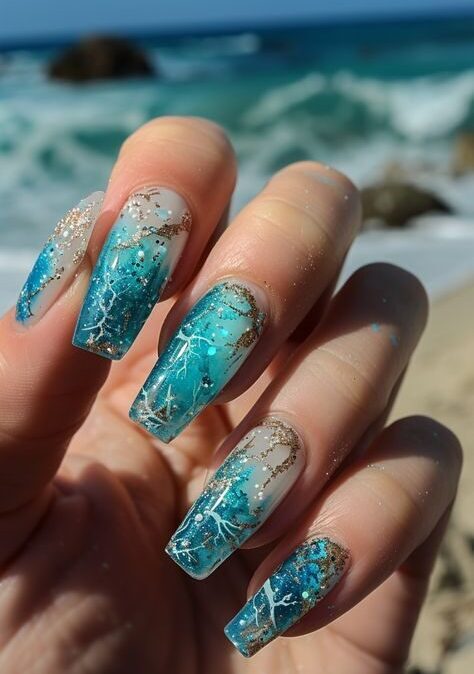 Ocean Spark Nails