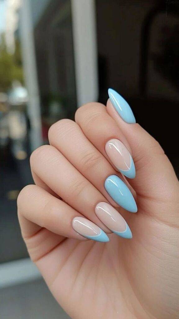 Baby Blue French Tips
