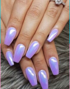 Lavender Chrome Nails