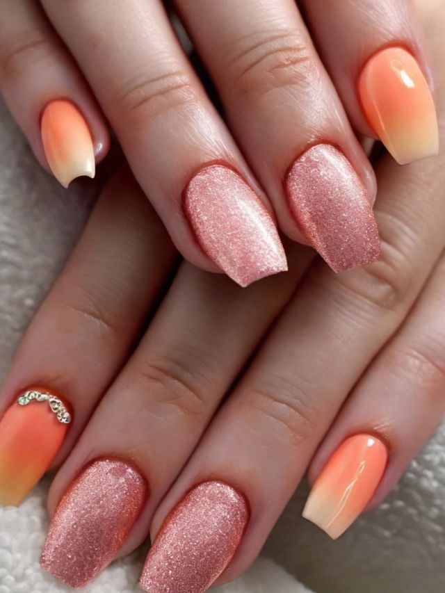 Peach Ombré Nails