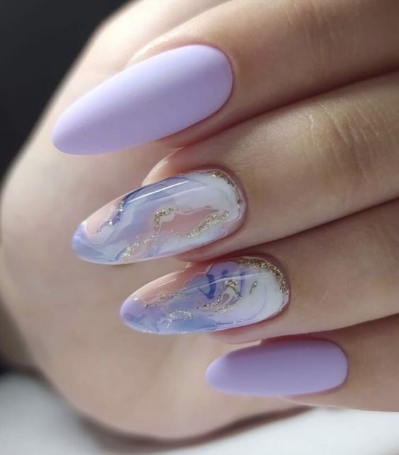 Lavender Shine Nails