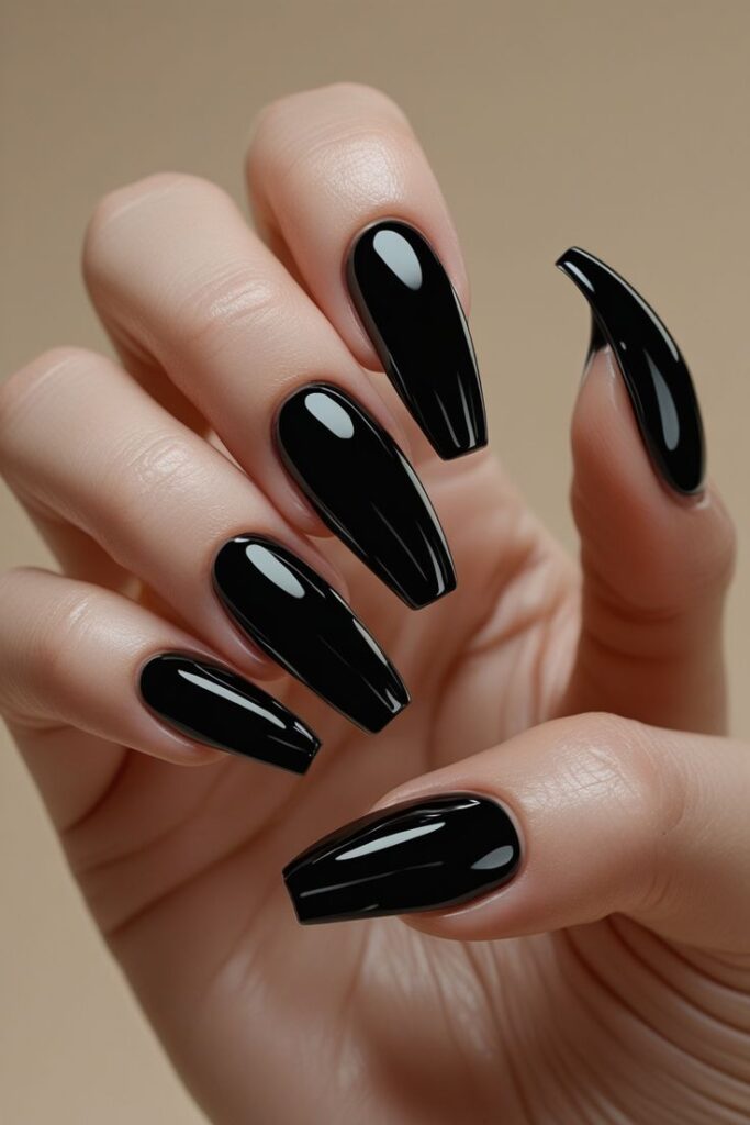 Glossy Jet Nails