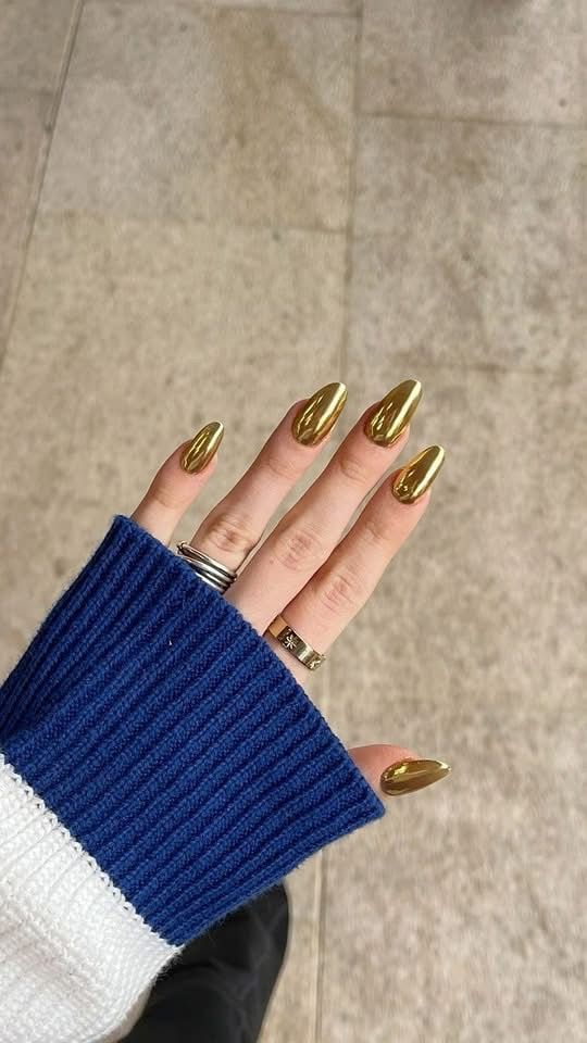Rose Gold Chrome Nails