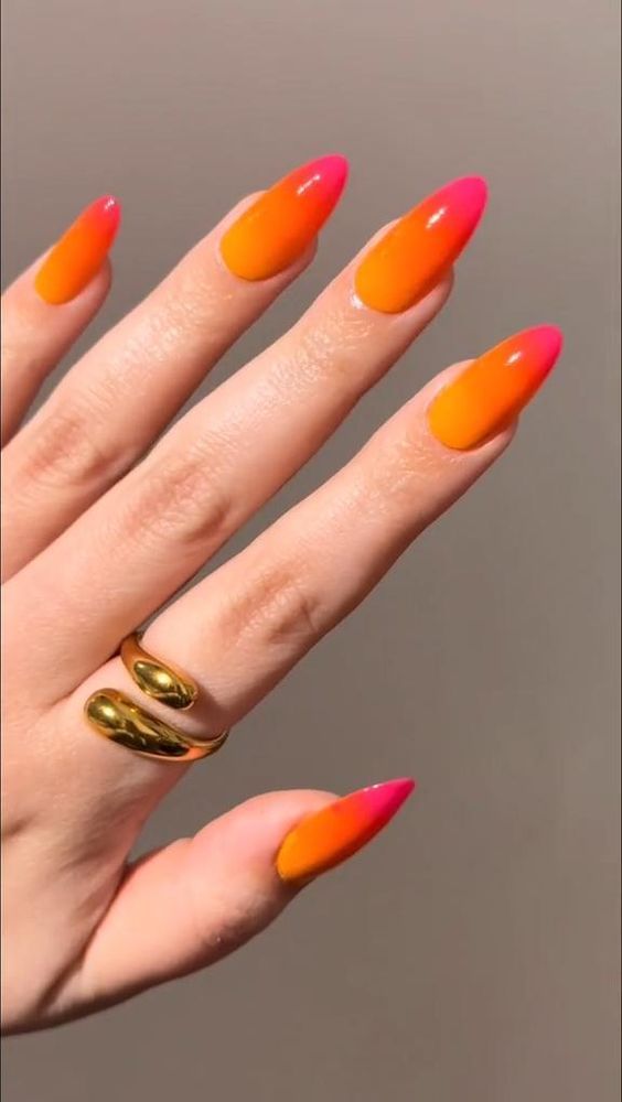 Sunset Chrome Nails