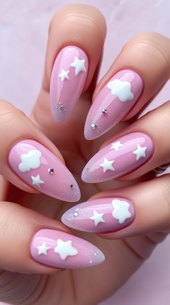 Pink Clouds Nails