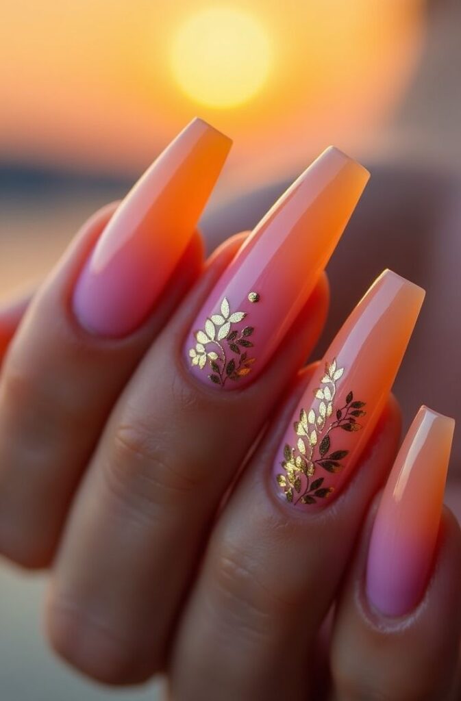Sunset Glow Nails