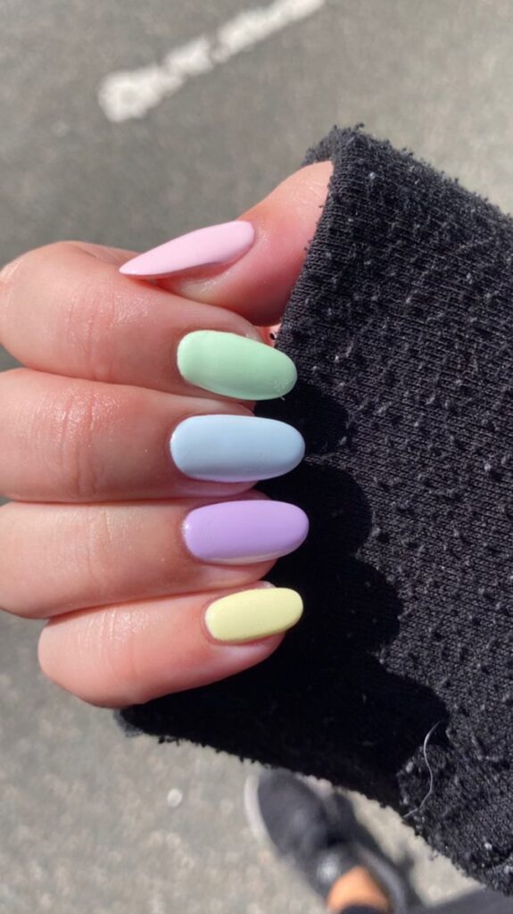Pastel Rainbow Nails