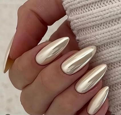 Champagne Chrome Nails