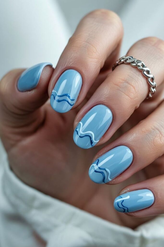 Ocean Blue Nails