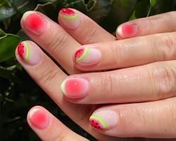 Minimal Watermelon Accent Nails