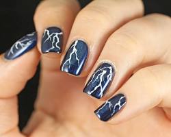 Blue Bolt Nails 