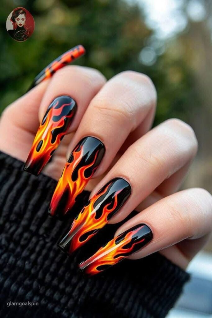 Fire Gradient Nails