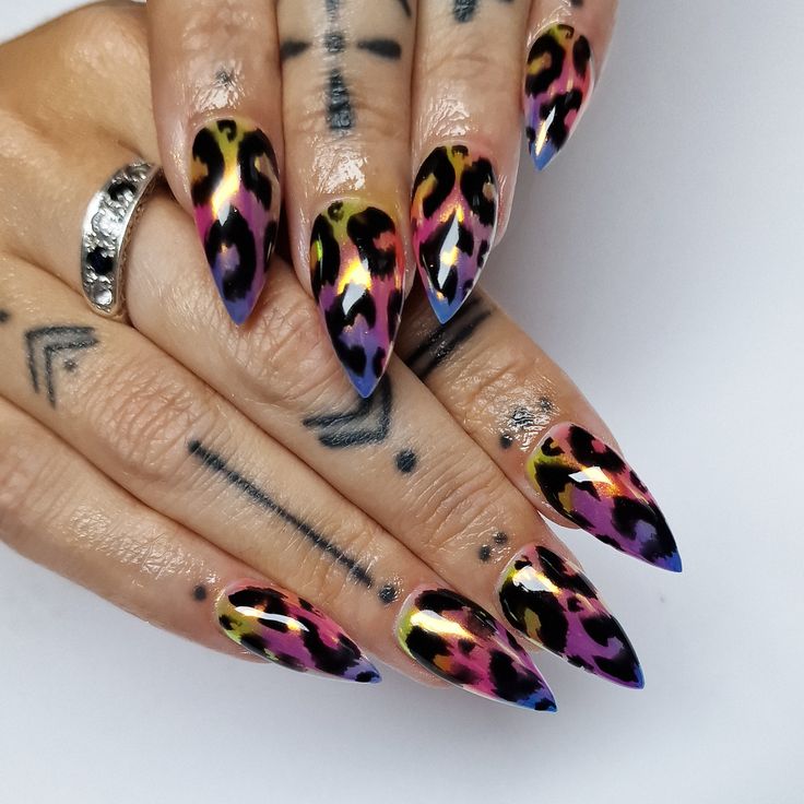 Leopard Print Accent Nails