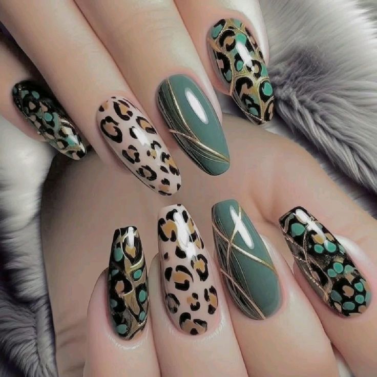 Matte Leopard Nails
