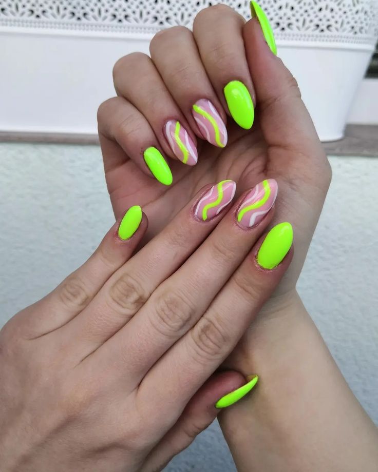 Neon Green Swirl Design