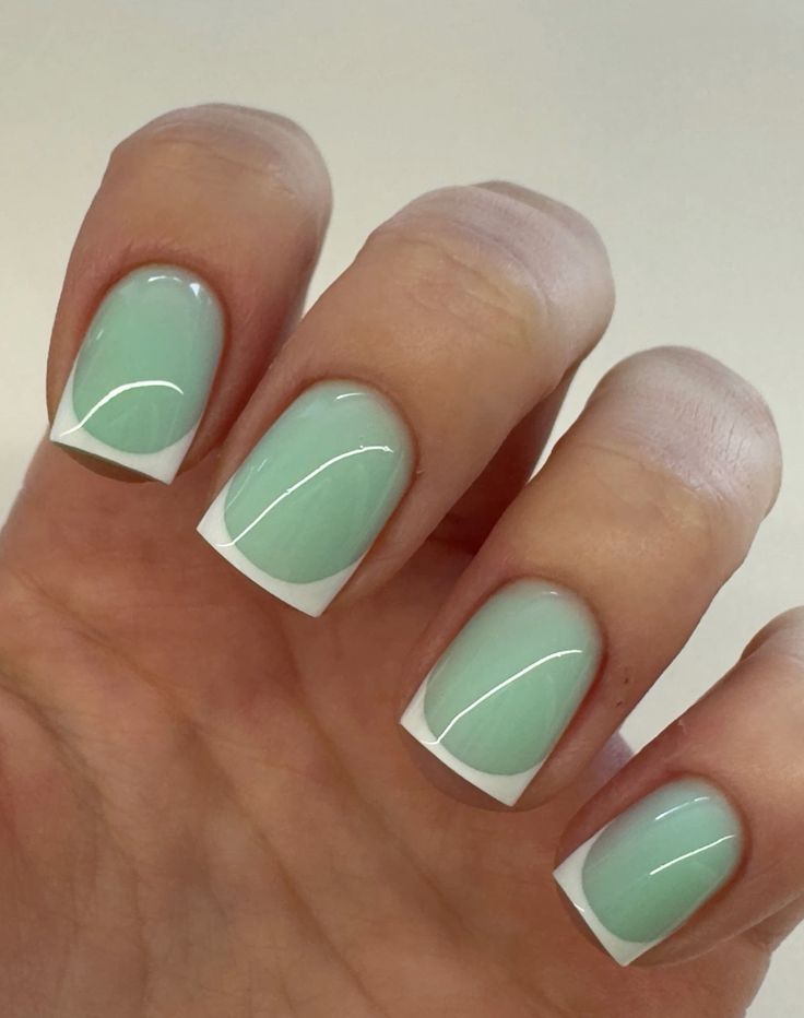 Mint Green French Tips
