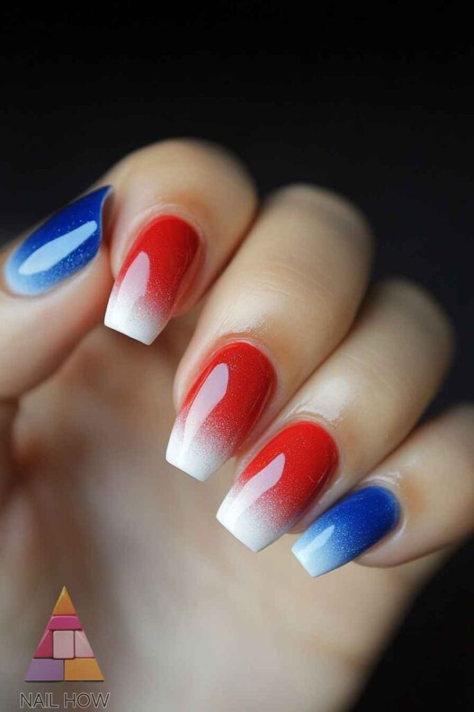 Ombre Red to Blue Fade