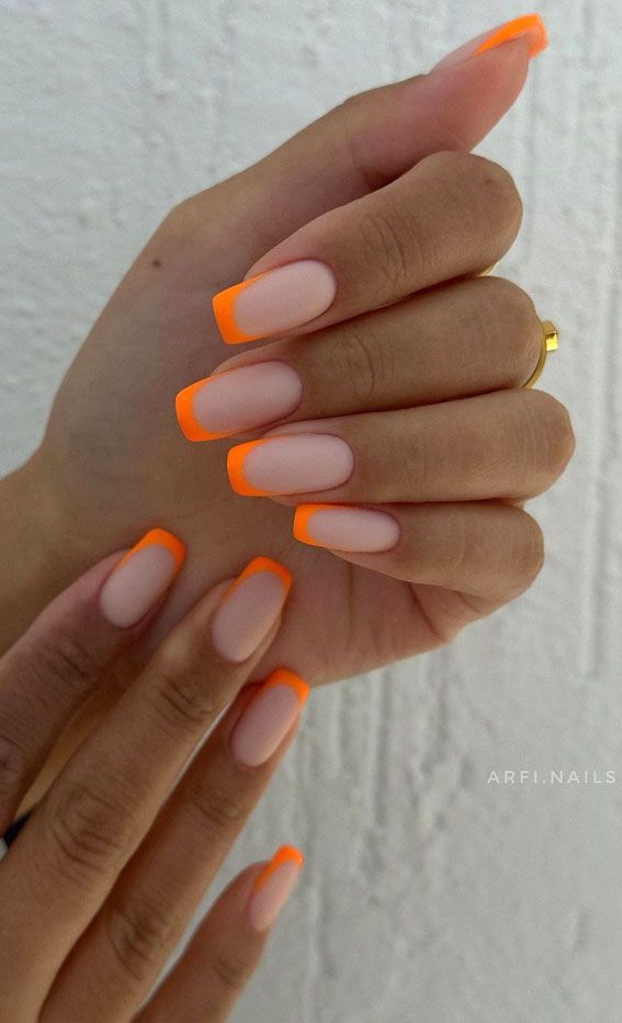 Orange French Tips