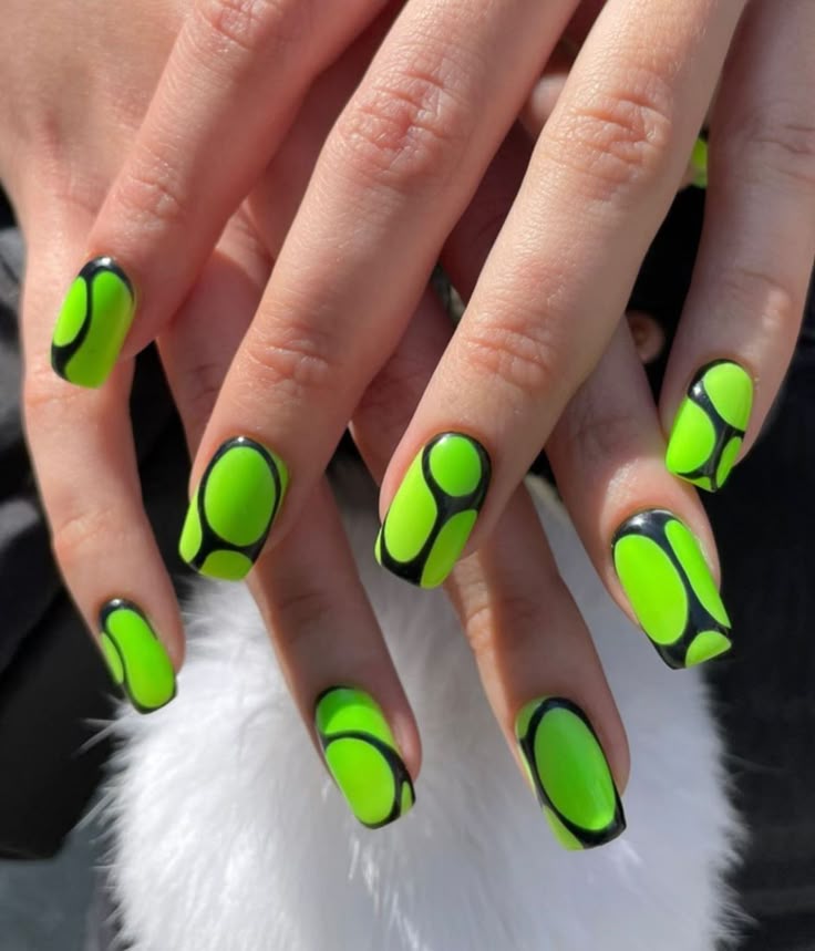 Avocado Green with Black Outline