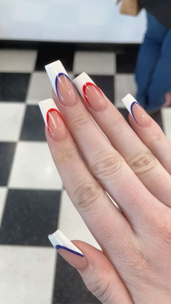 Classic Red and Blue French Tips
