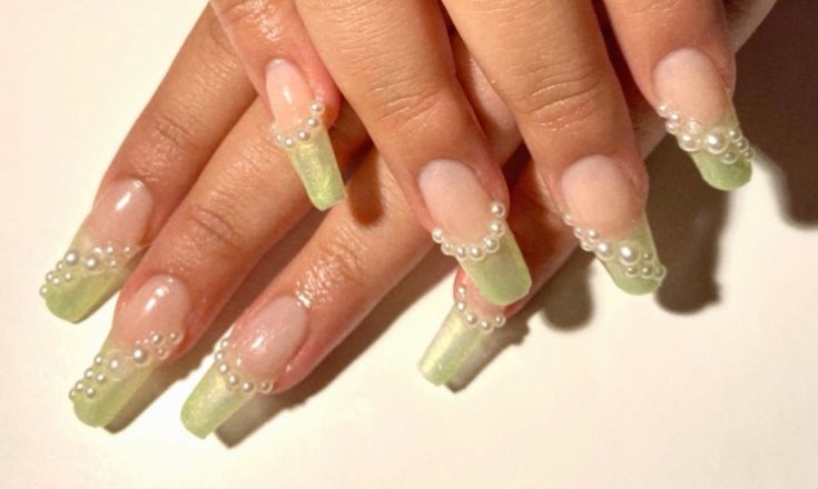 Celadon Green with Pearl Accents