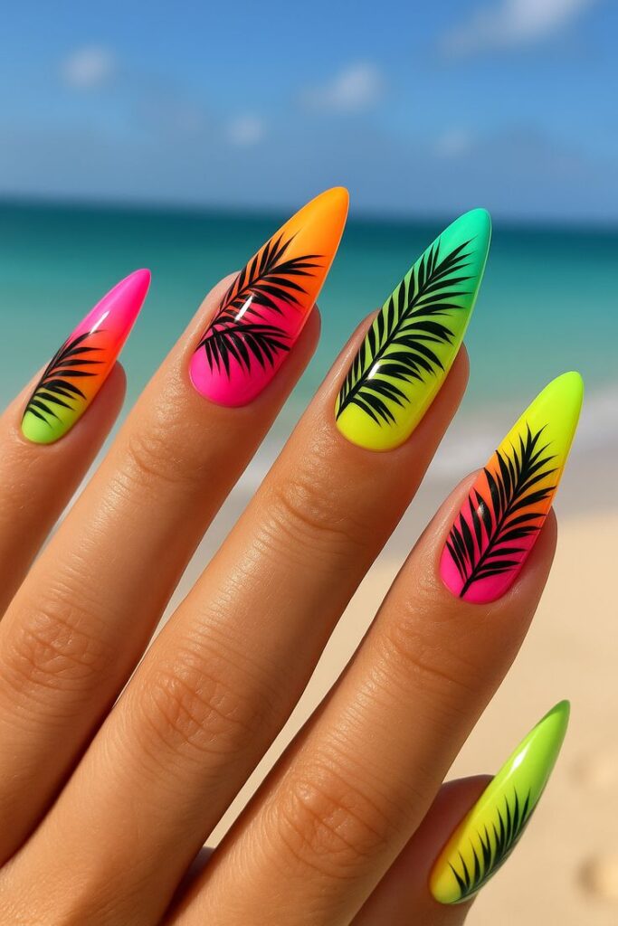 Neon Tropics Nails