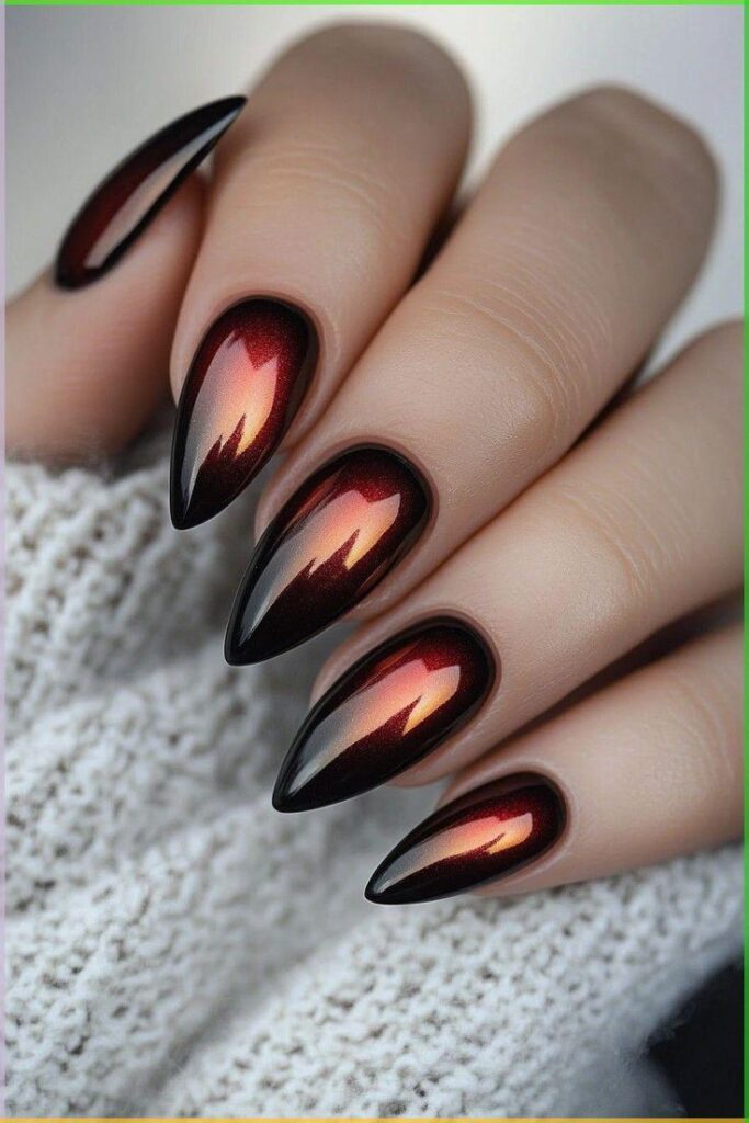 Black Nails with Negative Space