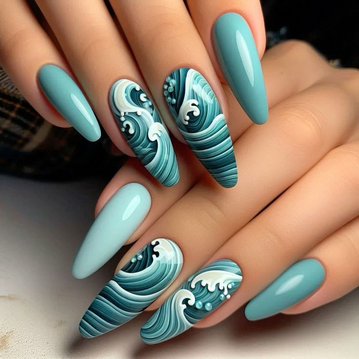 Ocean Wave Nails