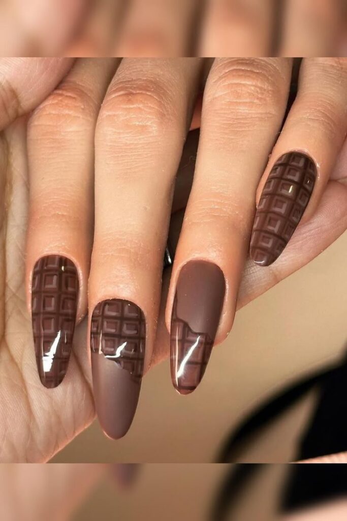 Chocolate Brown Nails