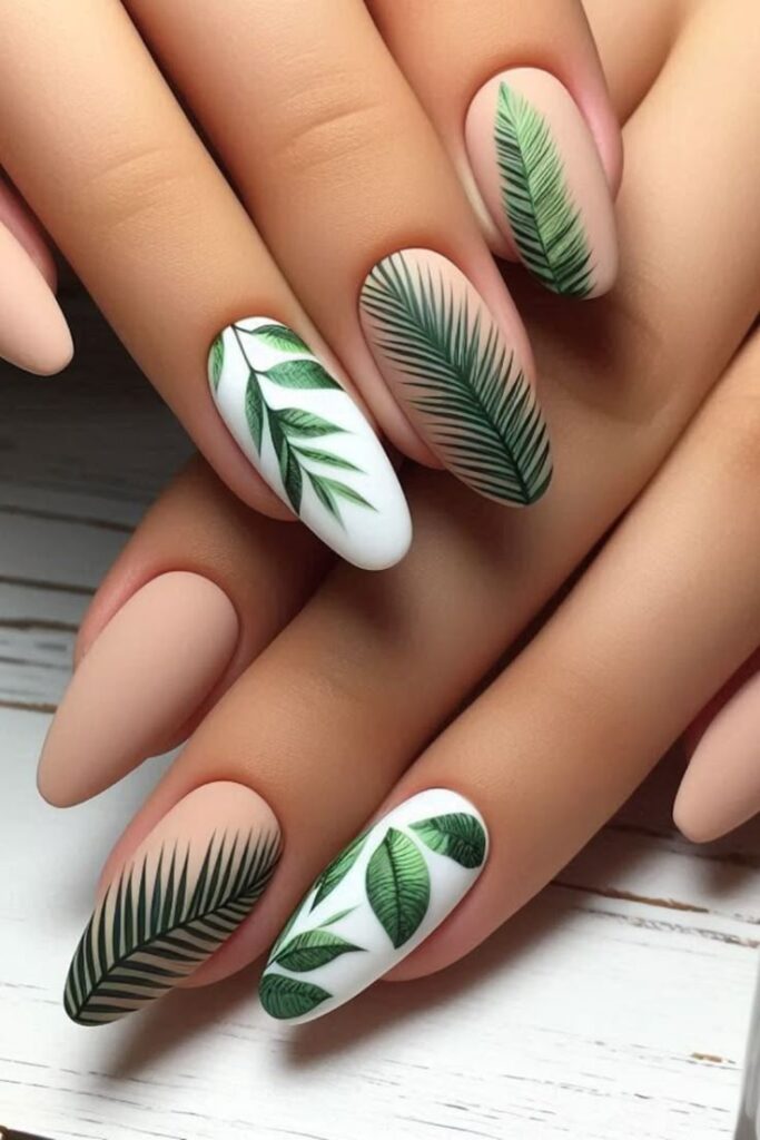 Leafy Green Nails