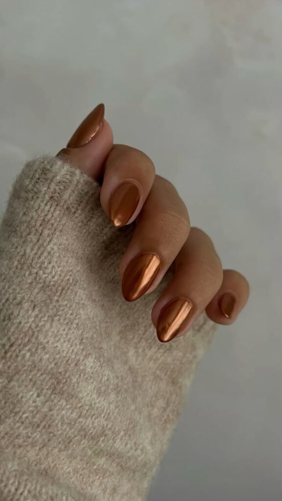 Copper Chrome Nails