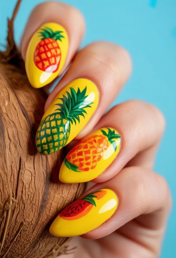 14 Cute Pineapple Nail Designs You’ll Love This Summer