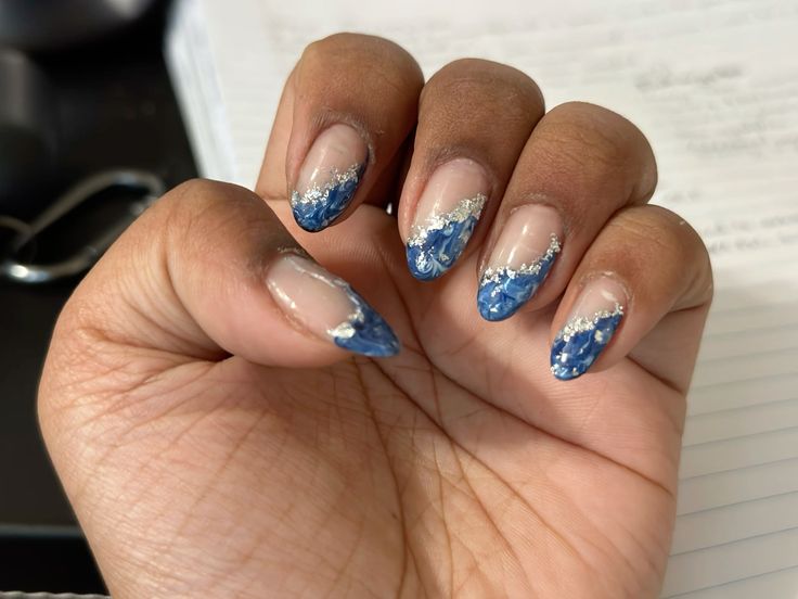 Blue with Silver Foil