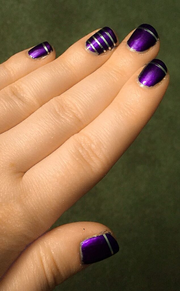 Periwinkle and Silver Stripes