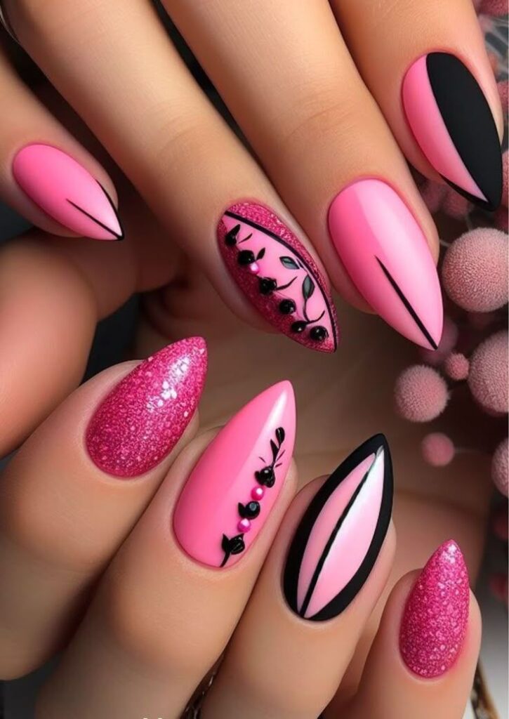 Hot Pink with Black Details