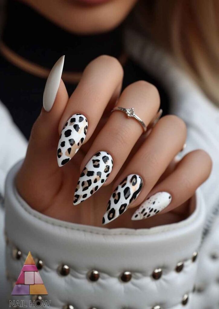 White Leopard Nails