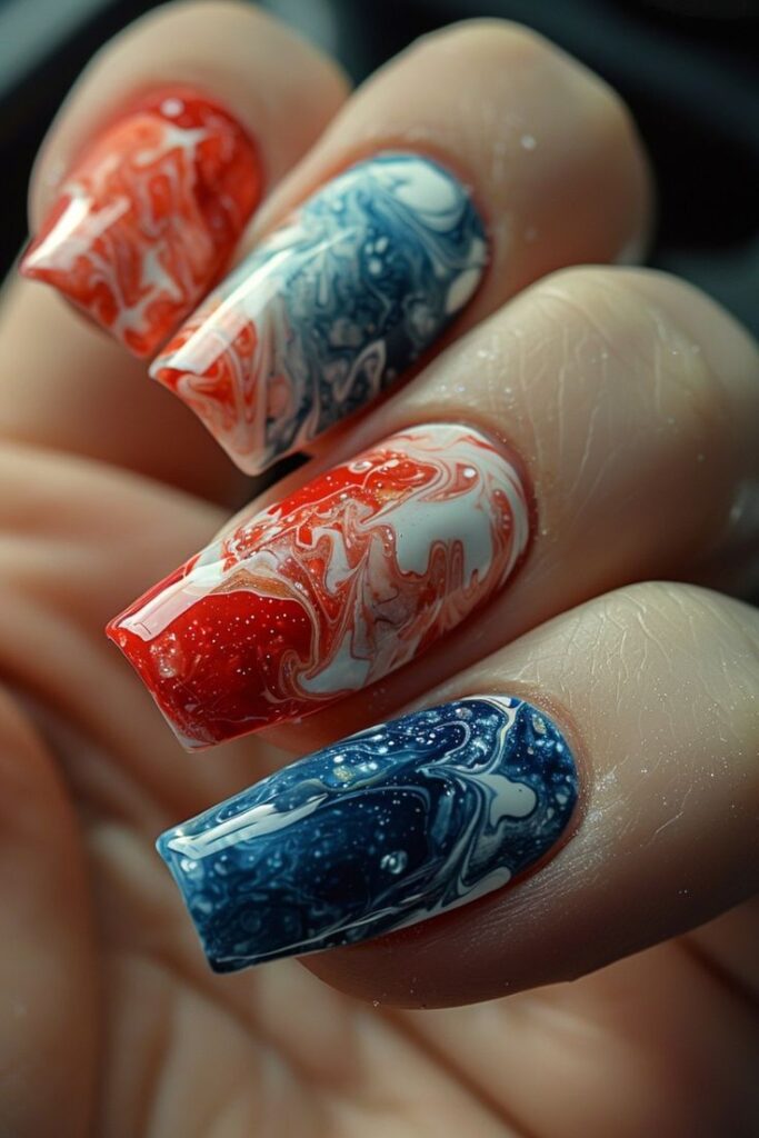 Red and Blue Marble