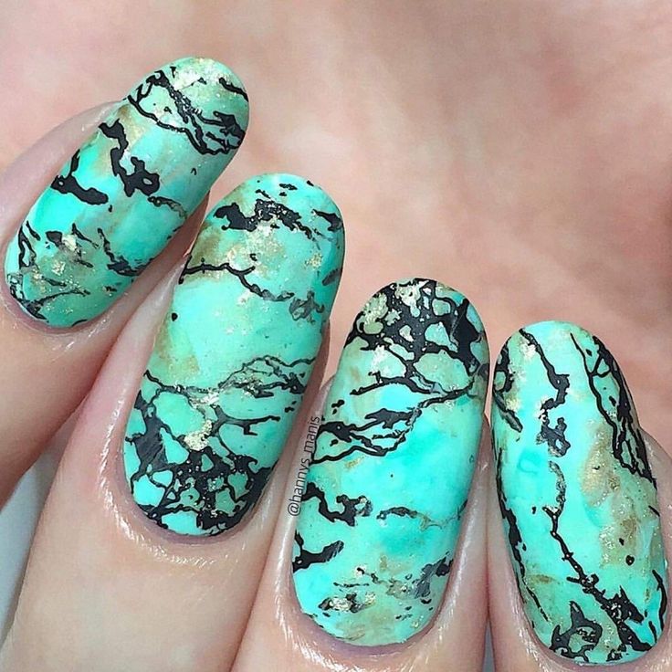 Turquoise Stone Nails