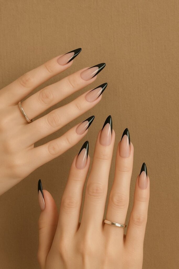 Bold Black French Tips