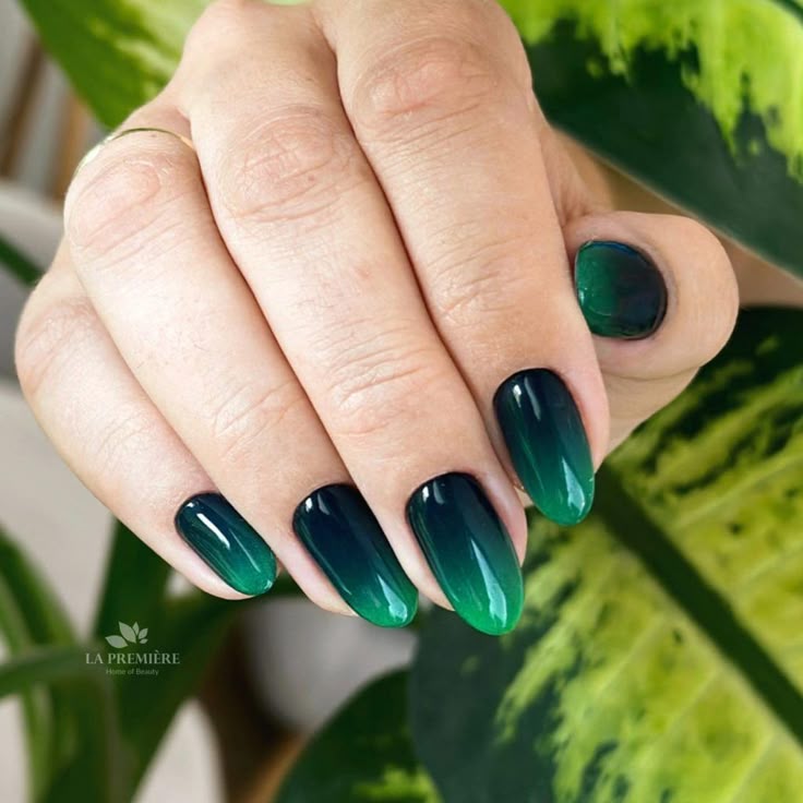 Green Ombre Nails