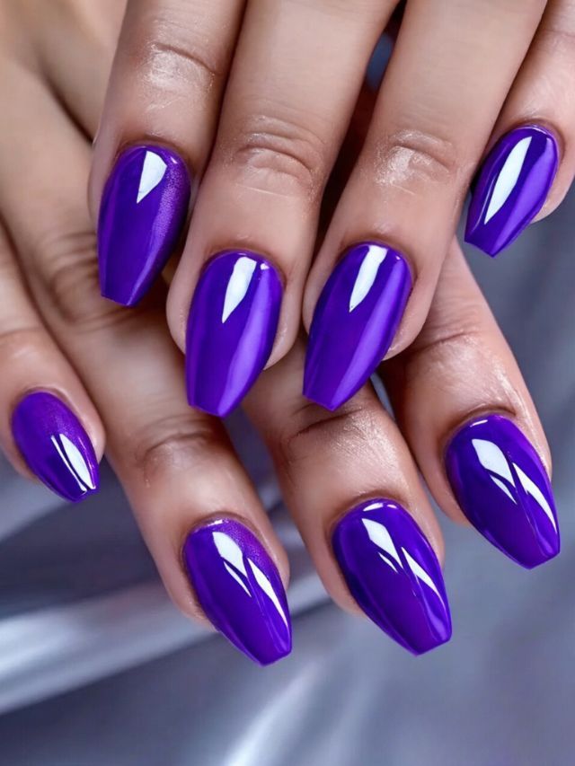 Royal Purple Stiletto Nails