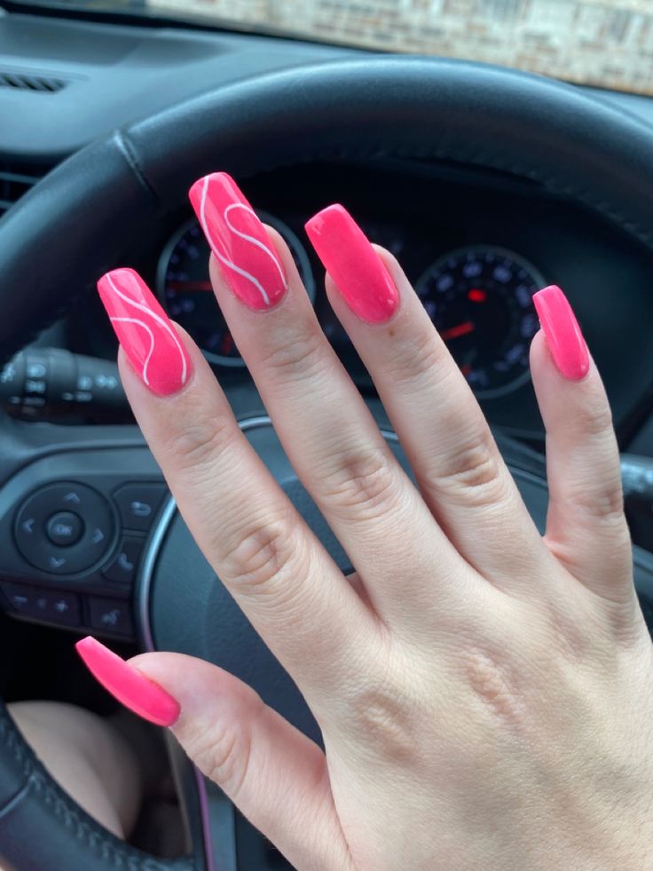 Hot Pink with Swirls