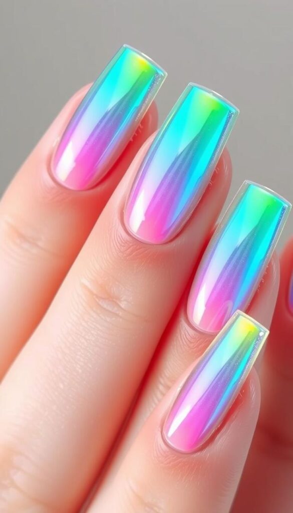 Iridescent Jelly Nails