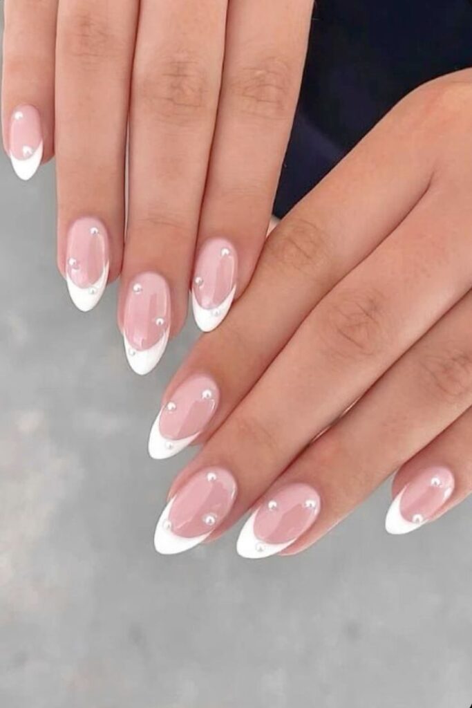 French Tips with Pearls